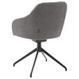 ARMLEHNSTUHL  in Aluminium Flachgewebe  - Schwarz/Grau, Design, Textil/Metall (58/83-86/60cm) - Johann Jakob