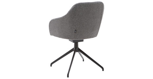 ARMLEHNSTUHL in Aluminium Flachgewebe - Schwarz/Grau, Design, Textil/Metall (58/83-86/60cm) - Johann Jakob