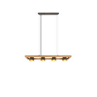 HÄNGELEUCHTE BELL 21/100/150 cm  - Nickelfarben, Natur, Holz/Metall (21/100/150cm) - Trio Leuchten