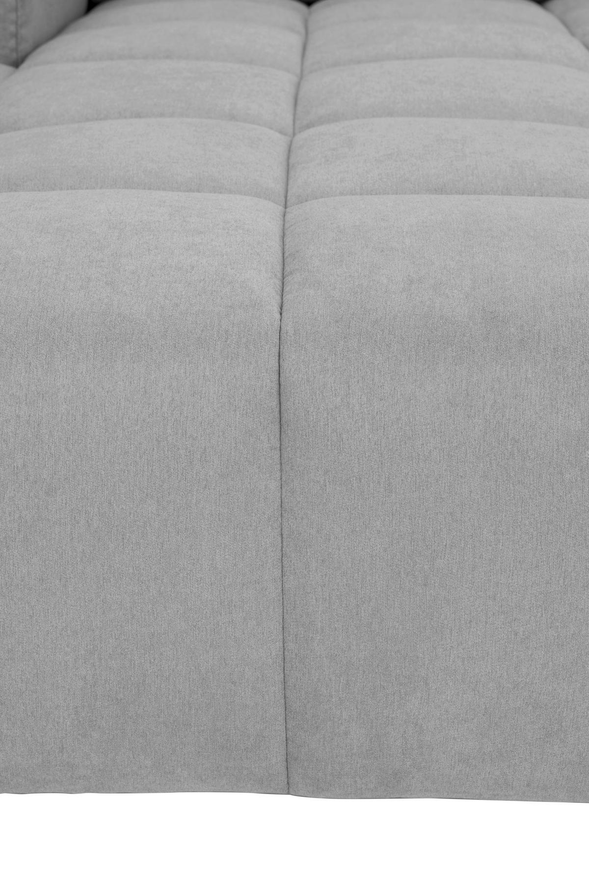 ECKSOFA in Mikrofaser Hellgrau  - Silberfarben/Hellgrau, Design, Textil/Metall (161/242cm) - Livetastic