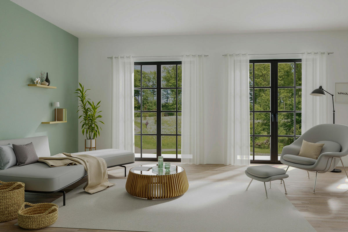 ÖSENVORHANG halbtransparent  - Weiß, Basics, Textil (140/245cm) - Fuggerhaus