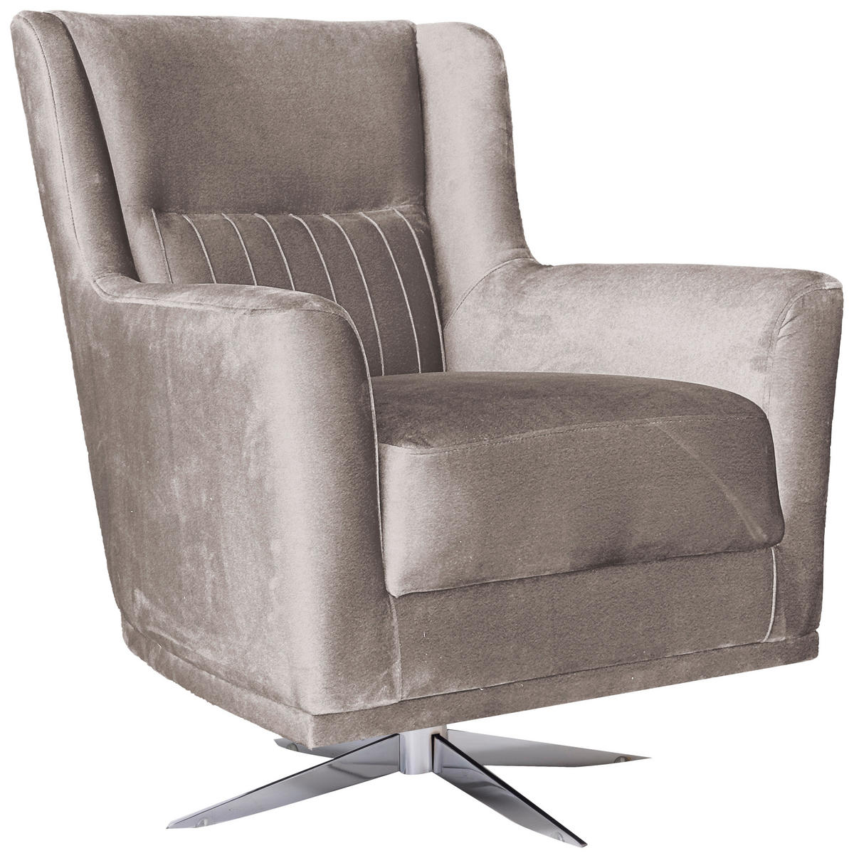 SESSEL Velours Hellgrau    - Chromfarben/Hellgrau, Design, Textil/Metall (70/96/75cm) - Livetastic