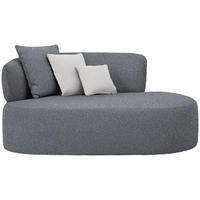 RÉCAMIERE in Bouclé Grau, Hellrosa  - Hellrosa/Schwarz, MODERN, Kunststoff/Textil (166/86/105cm) - Hom`in