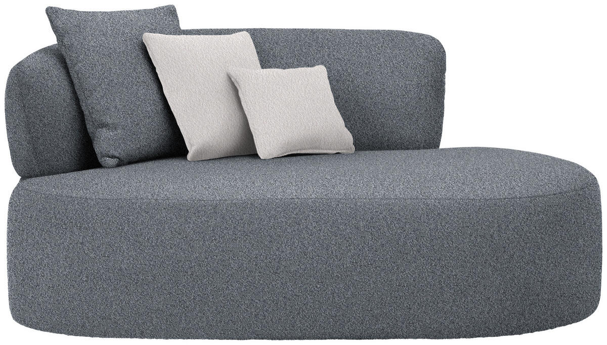 RÉCAMIERE in Bouclé Grau, Hellrosa  - Hellrosa/Schwarz, MODERN, Kunststoff/Textil (166/86/105cm) - Hom`in