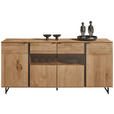 SIDEBOARD Eichefarben  192/94/44 cm  - Eichefarben/Anthrazit, Natur, Glas/Holz (192/94/44cm) - Valnatura