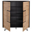 HIGHBOARD in 116/131/40 cm - Eichefarben/Schwarz, Holzwerkstoff/Metall (116/131/40cm) - Xora