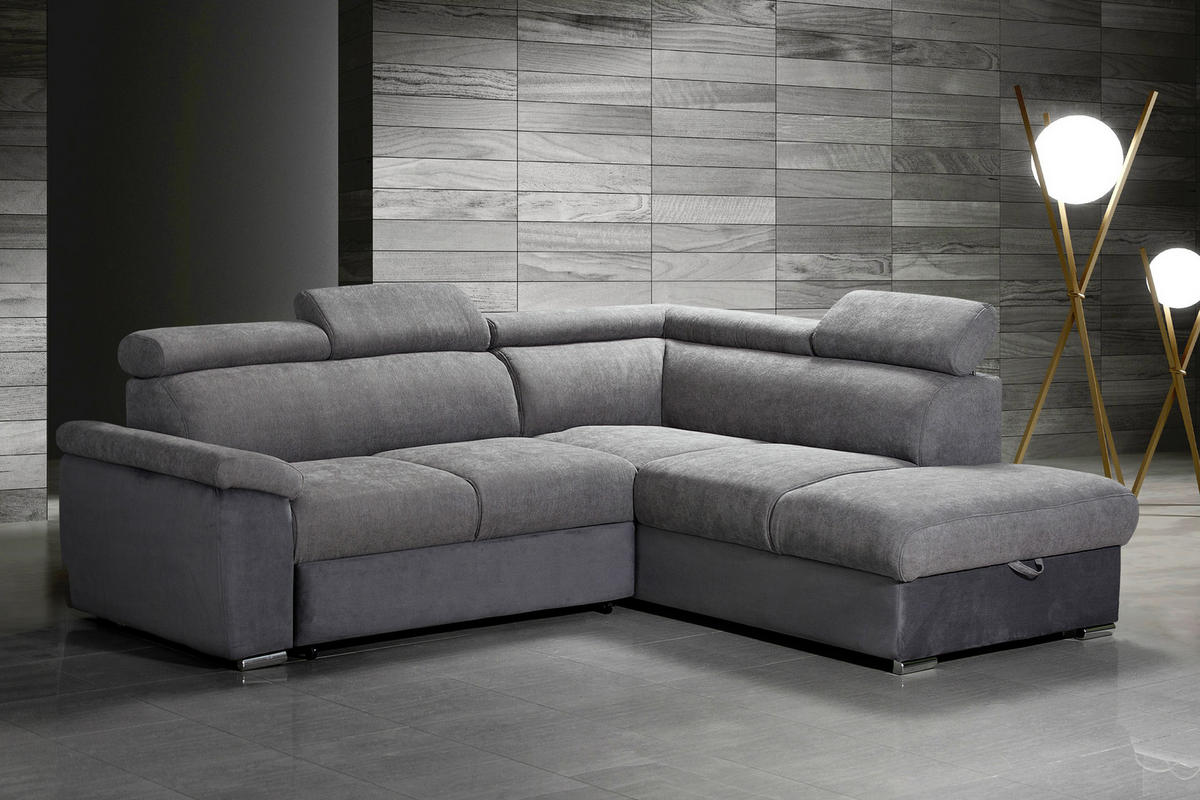 SJEDEĆA GARNITURA drvo, tekstil  siva   - siva, Moderno, drvo/tekstil (242/205cm) - Hom`in