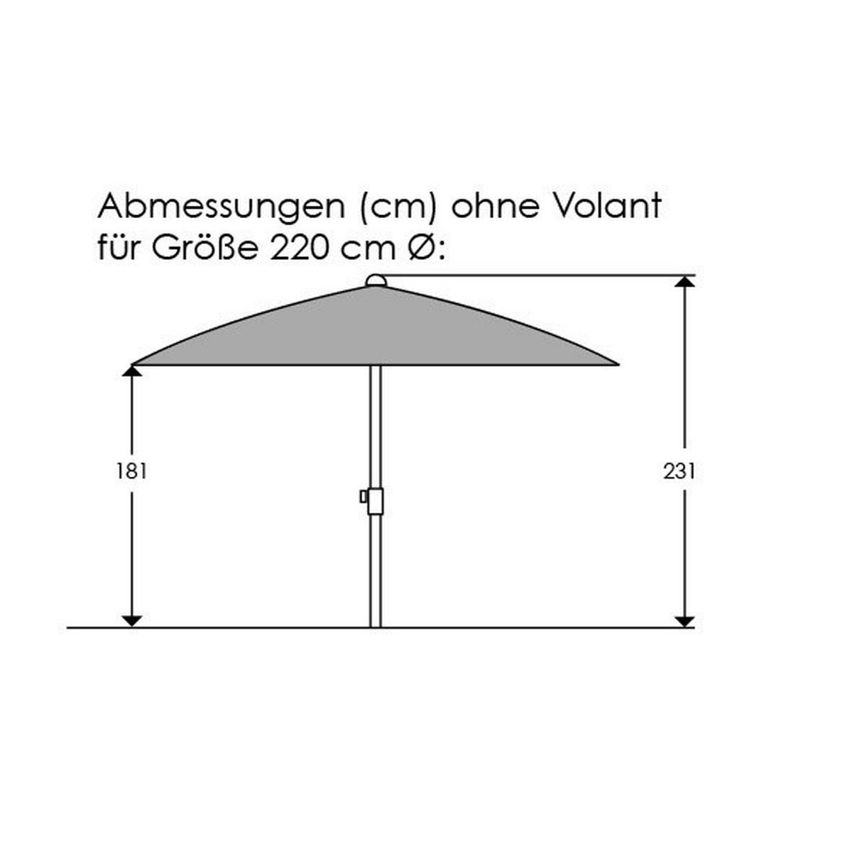 SONNENSCHIRM 220 cm Anthrazit  - Anthrazit/Silberfarben, Basics, Textil/Metall (220/231/220cm) - Schneider