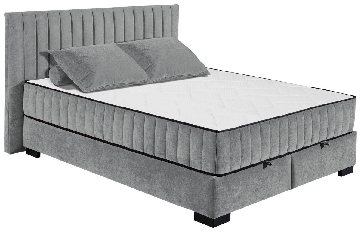 BOXBETT 160/200 cm  in Anthrazit  - Anthrazit/Schwarz, MODERN, Holzwerkstoff/Kunststoff (160/200cm) - MID.YOU