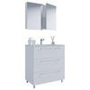 BADEZIMMER 3-teilig  in 80 cm  - Weiss/Alufarben, Modern, Keramik/Holzwerkstoff (80cm) - MID.YOU