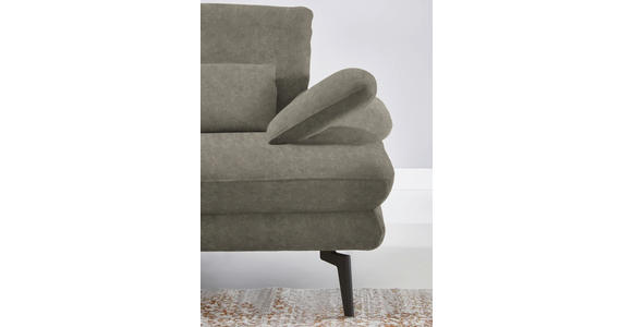 ECKSOFA in Velours Grau 180/310 cm - Schwarz/Grau, Design, Textil/Metall (180/310cm) - Dieter Knoll