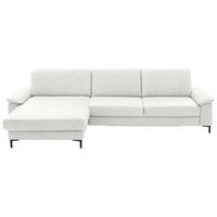 ECKSOFA in Echtleder Weiss  - Weiss/Schwarz, Design, Leder/Metall (176/334cm) - Dieter Knoll