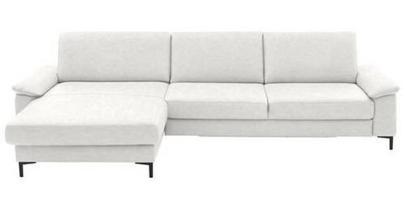 ECKSOFA in Echtleder Weiß 176/334 cm - Schwarz/Weiß, Design, Leder/Metall (176/334cm) - Dieter Knoll