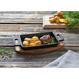SERVIERPFANNE  - Schwarz/Naturfarben, Basics, Holz/Metall (29,9/15/3,5cm) - Homeware Profession.