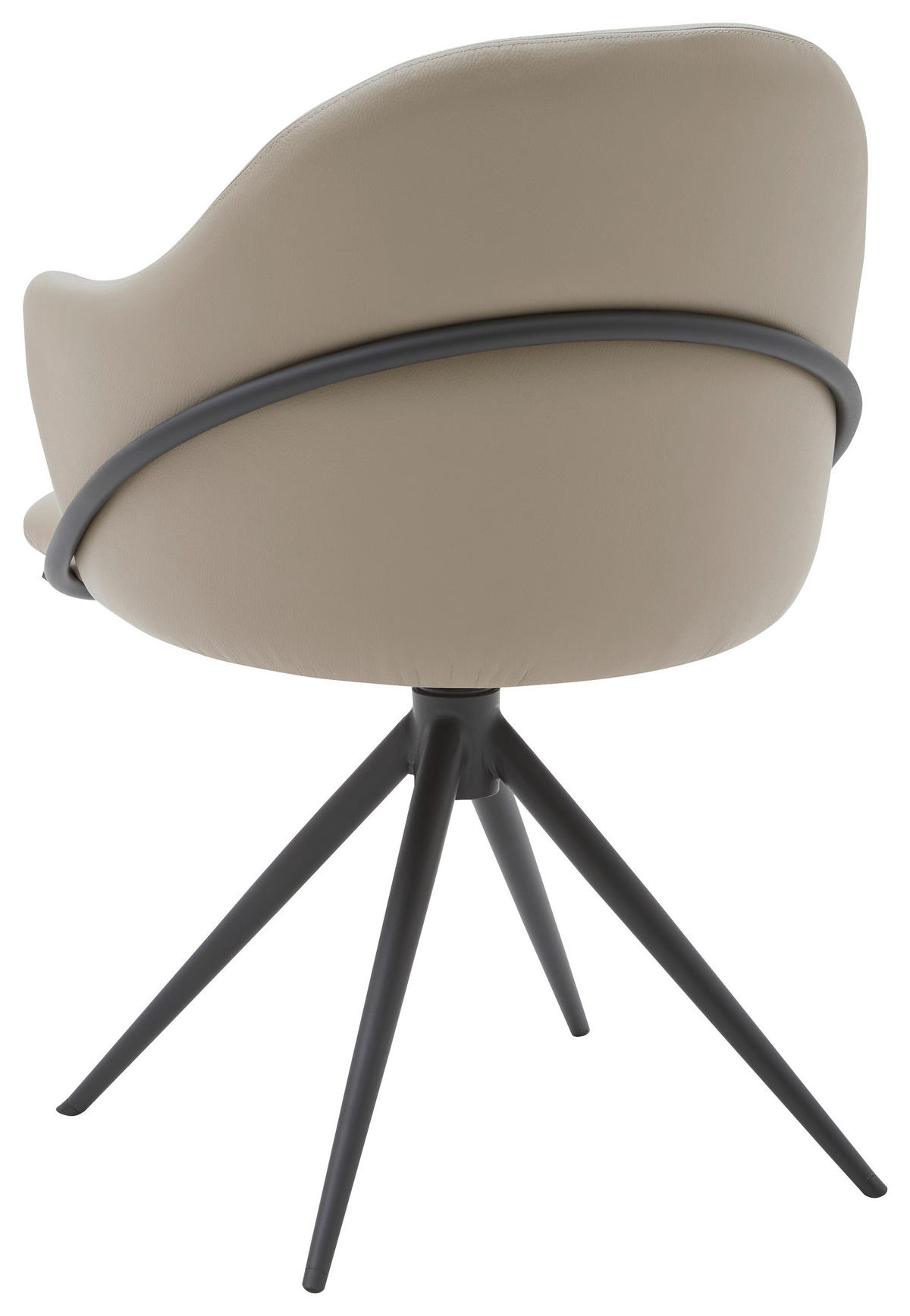 ARMLEHNSTUHL  in Echtleder pigmentiert  - Anthrazit/Grau, Design, Leder (57/84/44,5cm) - Emilio Belluti