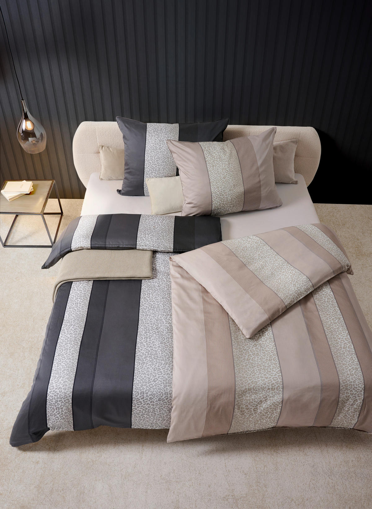 POVLEČENÍ, satén, antracitová, 140/200 cm - antracitová, textil (140/200cm) - Dieter Knoll