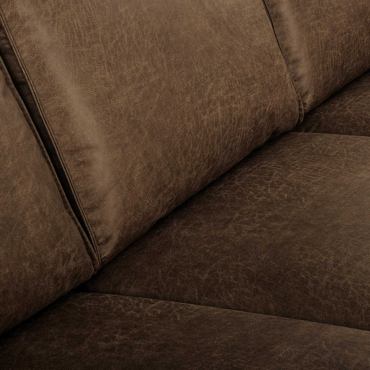 ECKSOFA Dunkelbraun Echtleder Lederlook Rücken echt  - Dunkelbraun, Design, Leder/Textil (166/238cm) - Livetastic