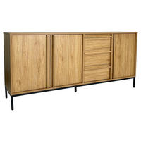 SIDEBOARD WABI  in 180/81/40 cm  - Eichefarben/Schwarz, Design, Holz/Holzwerkstoff (180/81/40cm) - Xora