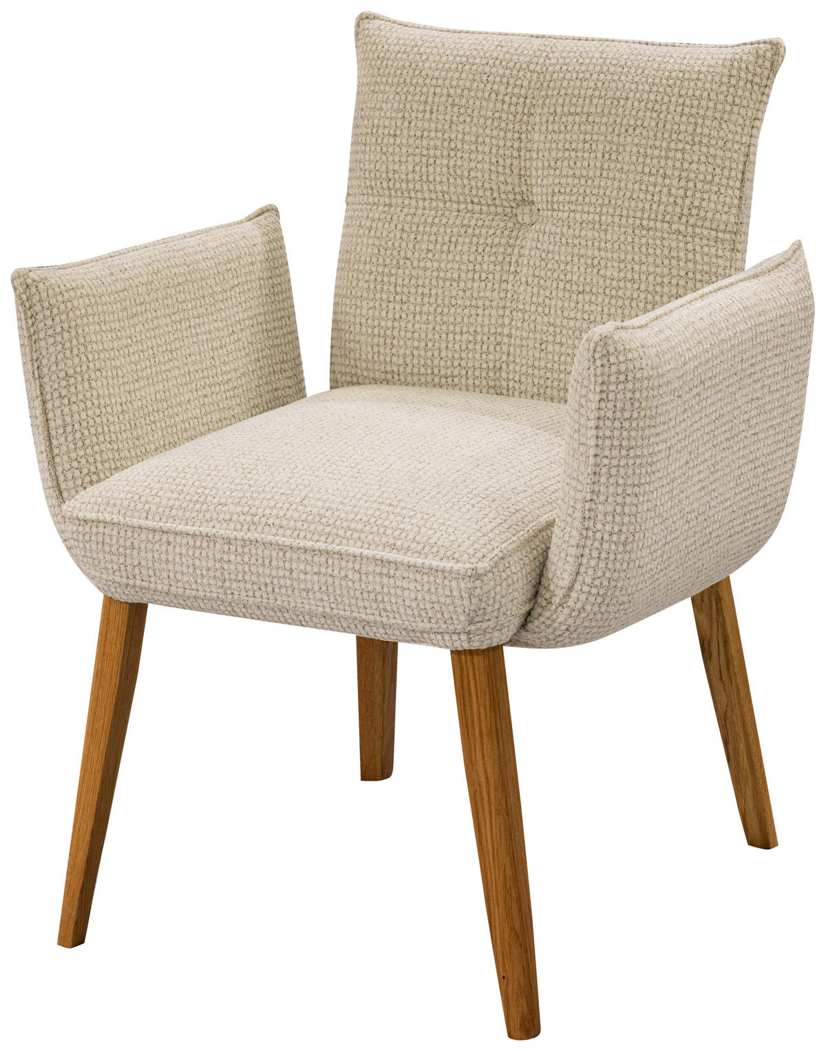 ARMLEHNSTUHL   Webstoff  Eichefarben, Beige  - Eichefarben/Beige, Design, Holz/Textil (69/85/62cm) - Valdera