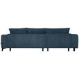 ECKSOFA  in Chenille Blau  222/279 cm  - Blau/Schwarz, KONVENTIONELL, Kunststoff/Textil (222/279cm) - Hom`in