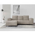 ECKSOFA Taupe Cord  - Taupe/Schwarz, KONVENTIONELL, Textil/Metall (196/290cm) - Carryhome