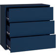 KOMMODE , 95/83/42 cm, 3 Schublade(n)  - Silberfarben/Dunkelblau, Trend, Holzwerkstoff/Kunststoff (95/83/42cm) - Carryhome
