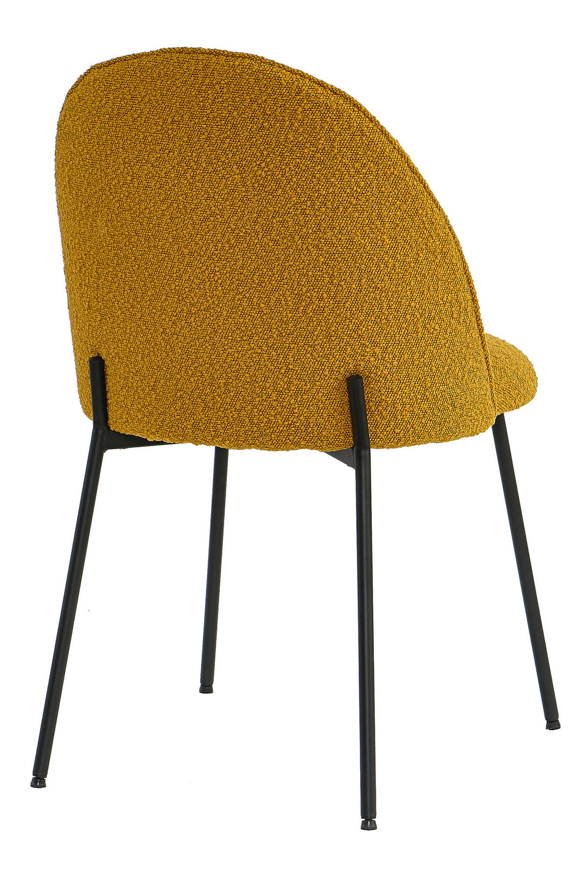 STUHL-SET 2 Stück  Bouclé  Schwarz, Currygelb  - Currygelb/Schwarz, MODERN, Textil/Metall (49,5/84/47,5cm) - MID.YOU