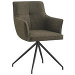 ARMLEHNSTUHL  Stoffauswahl, Sitzfläche 180° drehbar Webstoff  - Schwarz/Grün, Design, Textil/Metall (58/84/62,5cm) - Novel