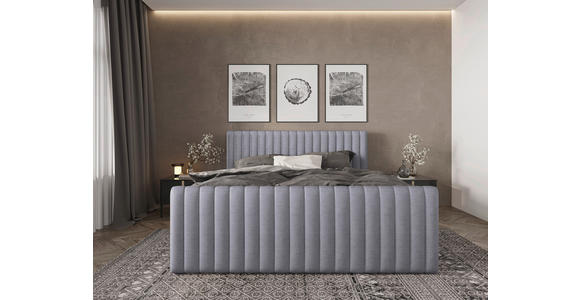 BOXBETT 160/200 cm  in Silberfarben  - Silberfarben/Schwarz, Basics, Kunststoff/Textil (160/200cm) - Carryhome