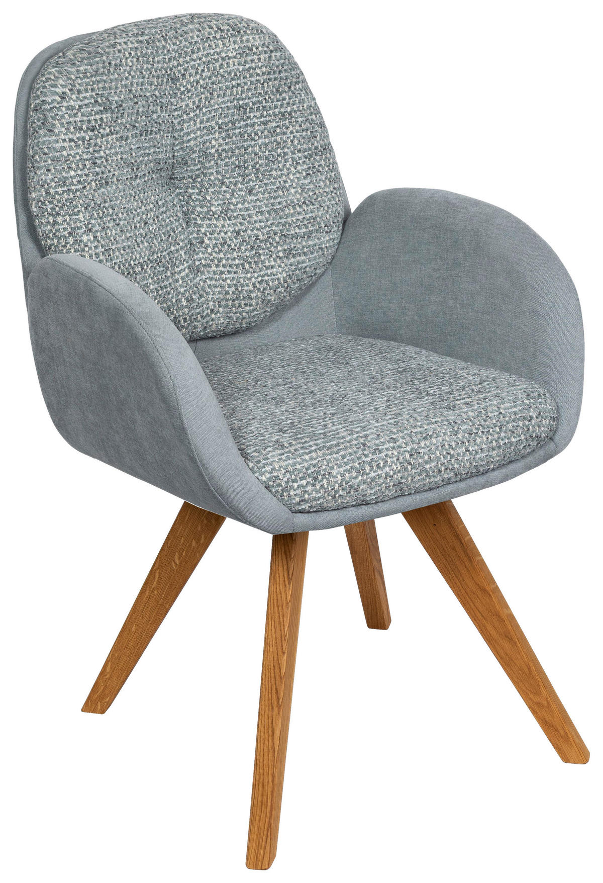 ARMLEHNSTUHL  in Webstoff  - Jadegrün/Eichefarben, Design, Holz/Textil (59/90/64cm) - Linea Natura