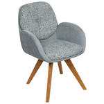 ARMLEHNSTUHL  in Webstoff  - Jadegrün/Eichefarben, Design, Holz/Textil (59/90/64cm) - Linea Natura