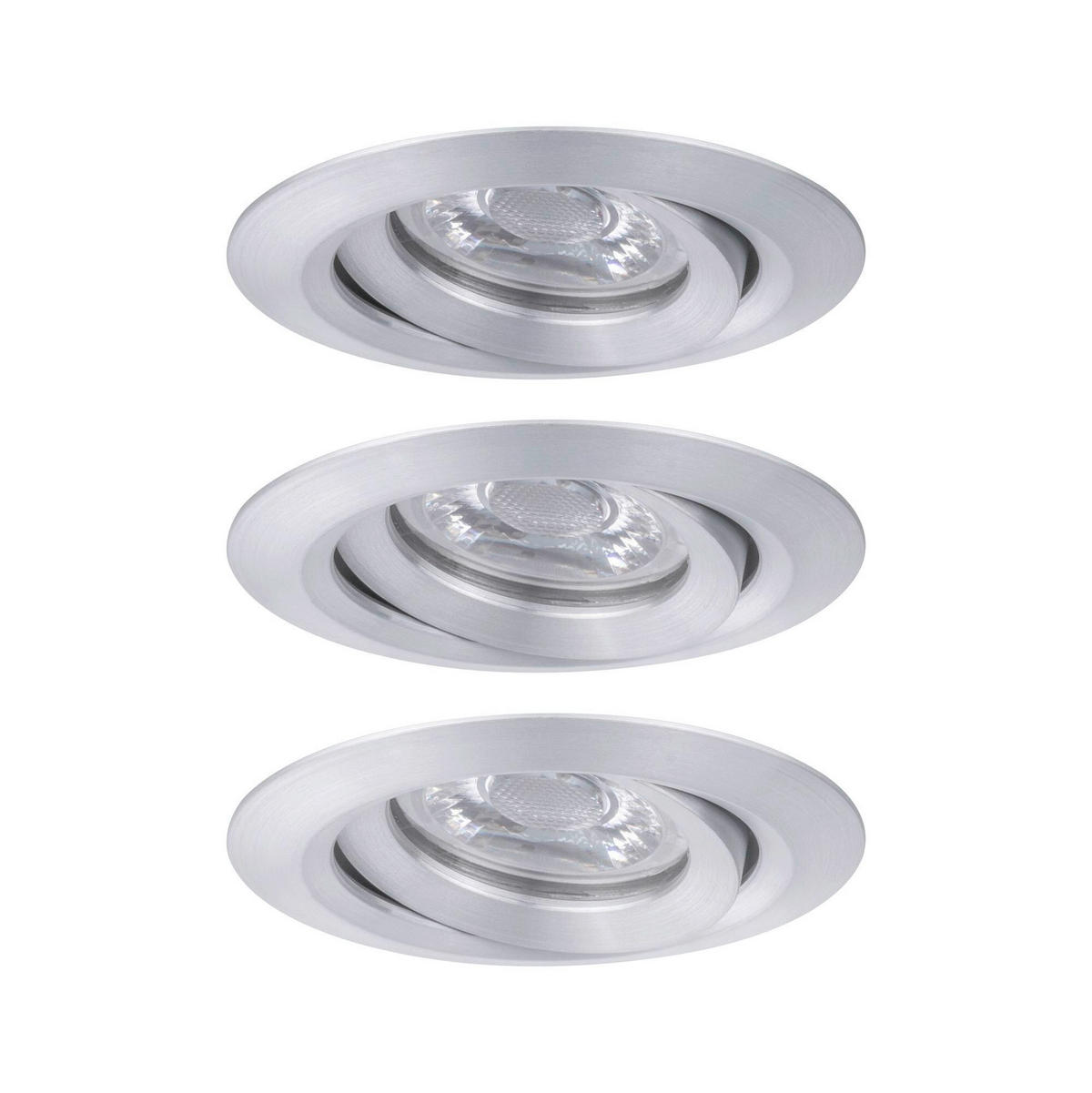 LED-EINBAUSPOT SET 6,6 cm  - Alufarben, Design, Metall (6,6cm) - Paulmann