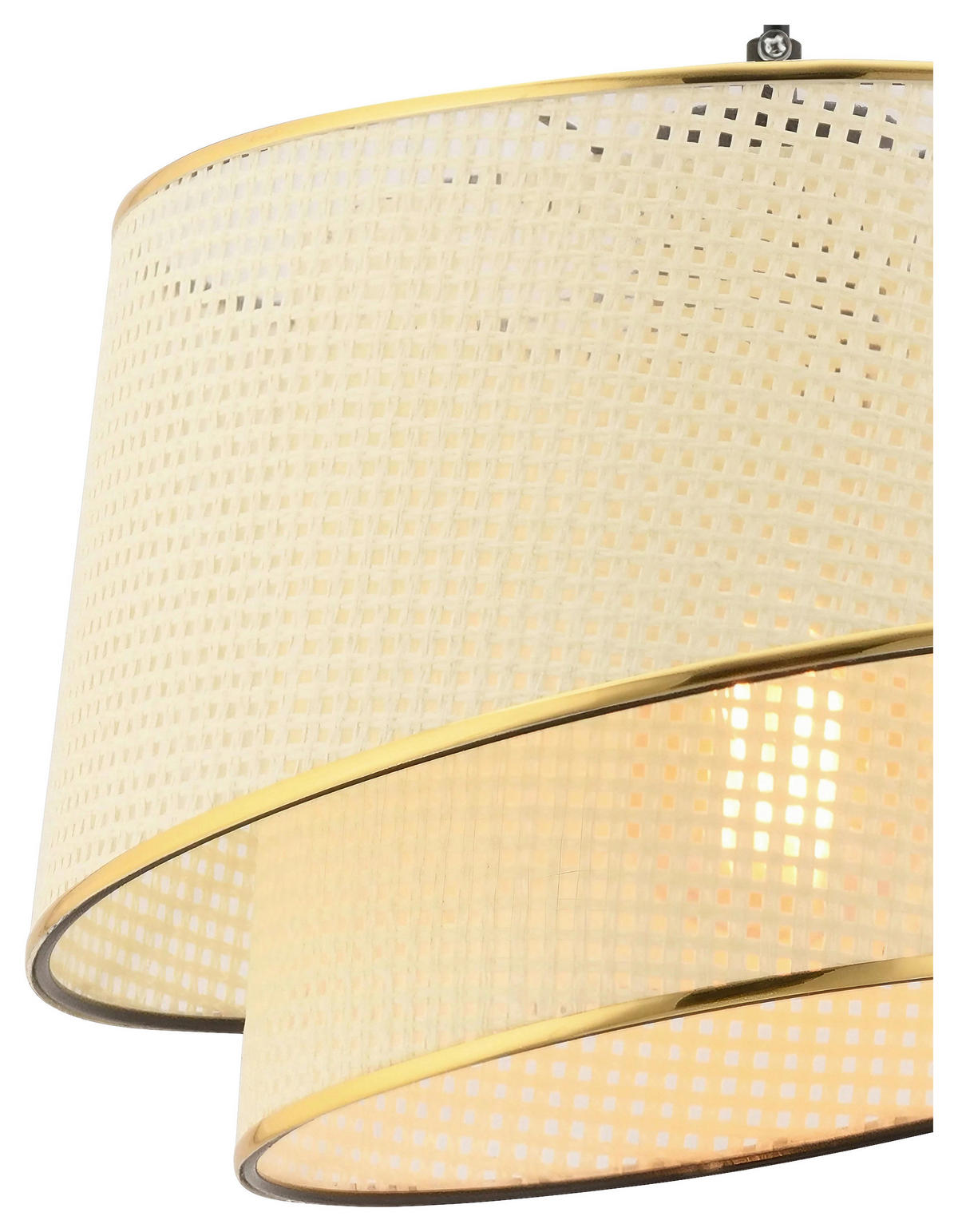 HÄNGELEUCHTE 32/65 cm   - Goldfarben/Weiß, Design, Textil/Metall (32/65cm) - P & B