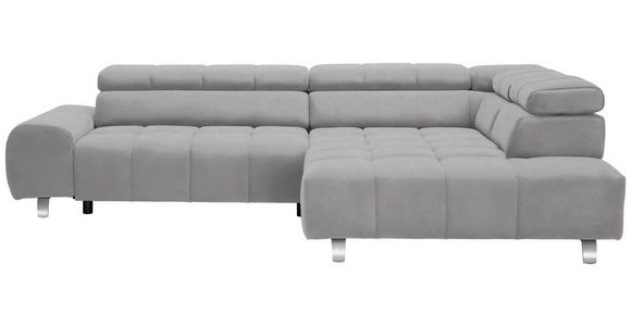 ECKSOFA  in Webstoff Hellgrau  295/201 cm  - Dunkelgrau/Silberfarben, Design, Textil/Metall (295/201cm) - Hom`in