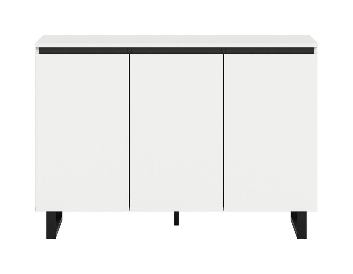 SIDEBOARD  120/84/36 cm  - Weiss/Schwarz, Design, Holzwerkstoff/Metall (120/84/36cm) - Livetastic