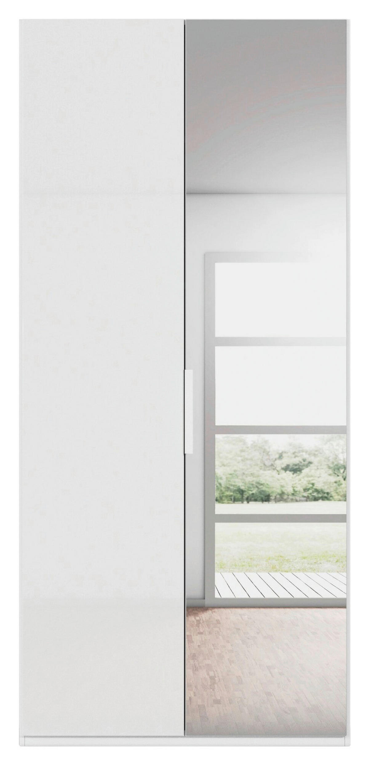 DREHTÜRENSCHRANK 101/223/61 cm,  in Weiß, 2-türig  - Weiß, Basics, Glas/Holzwerkstoff (101/223/61cm) - Novel