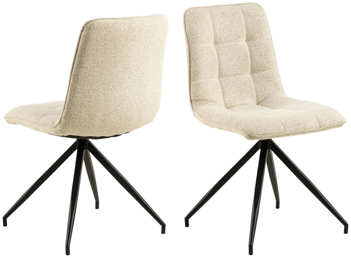 STOLICA  krem  tekstil      - crna/krem, Design, tekstil/metal (47/85/55,5cm) - MID.YOU