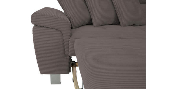 ECKSOFA inkl. Funktionen Anthrazit Cord  - Anthrazit/Silberfarben, Design, Textil/Metall (257/226cm) - Xora