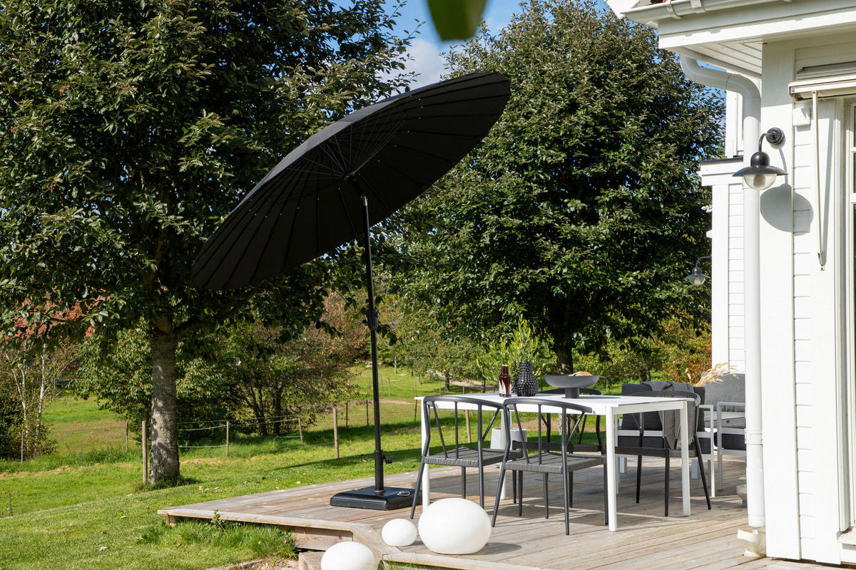 PARASOLL   - svart/naturfärgad, Modern, metall/textil (270/250cm) - Gardenson