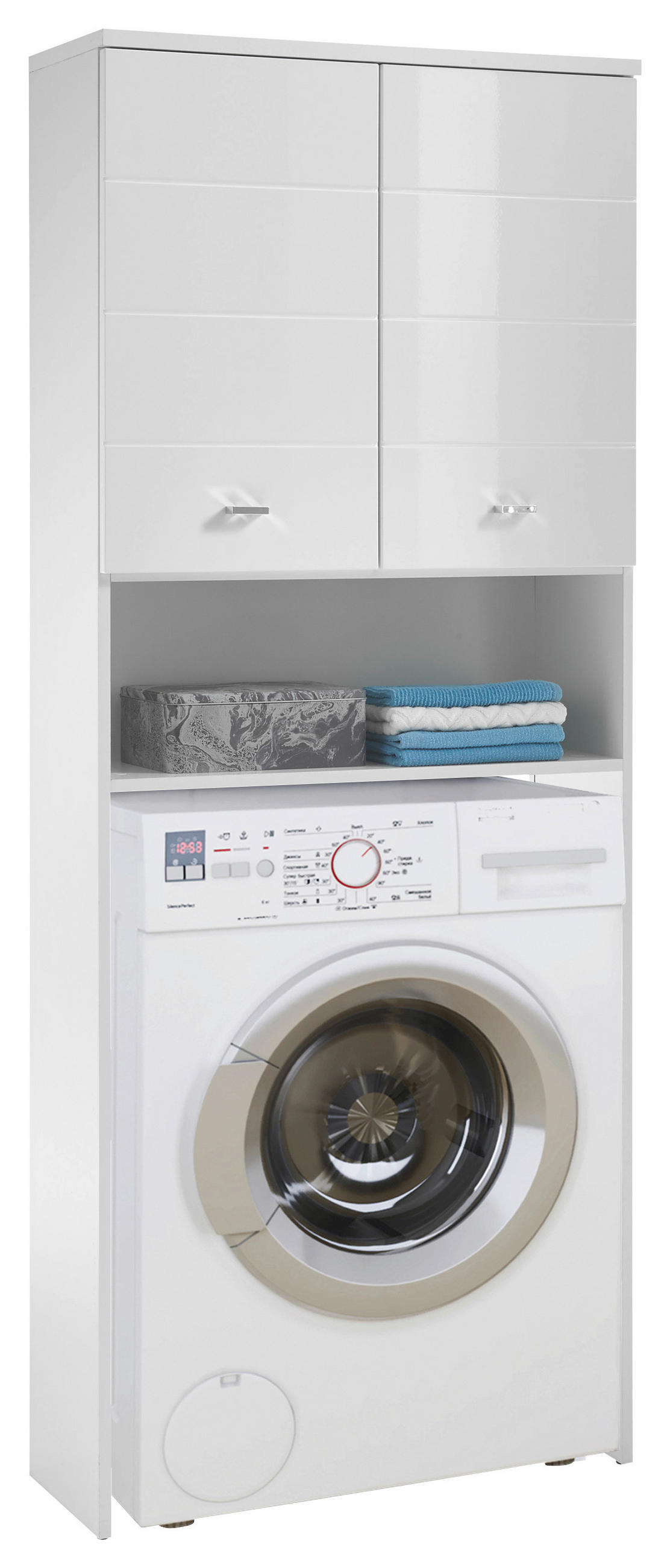 ELEMENT ZA PERILICU RUBLJA - bijela/srebrne boje, Basics, drvni materijal/plastika (76/190/31cm) - Livetastic