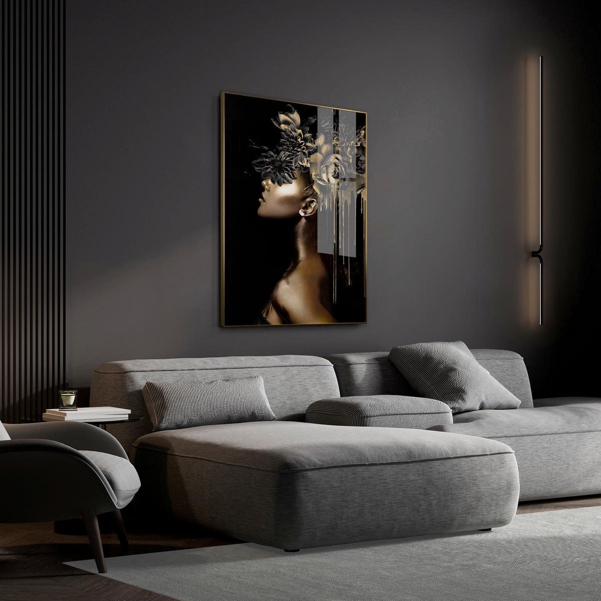 GLASBILD Frauen 80/120 cm  - Multicolor, Basics, Glas/Holz (80/120cm)