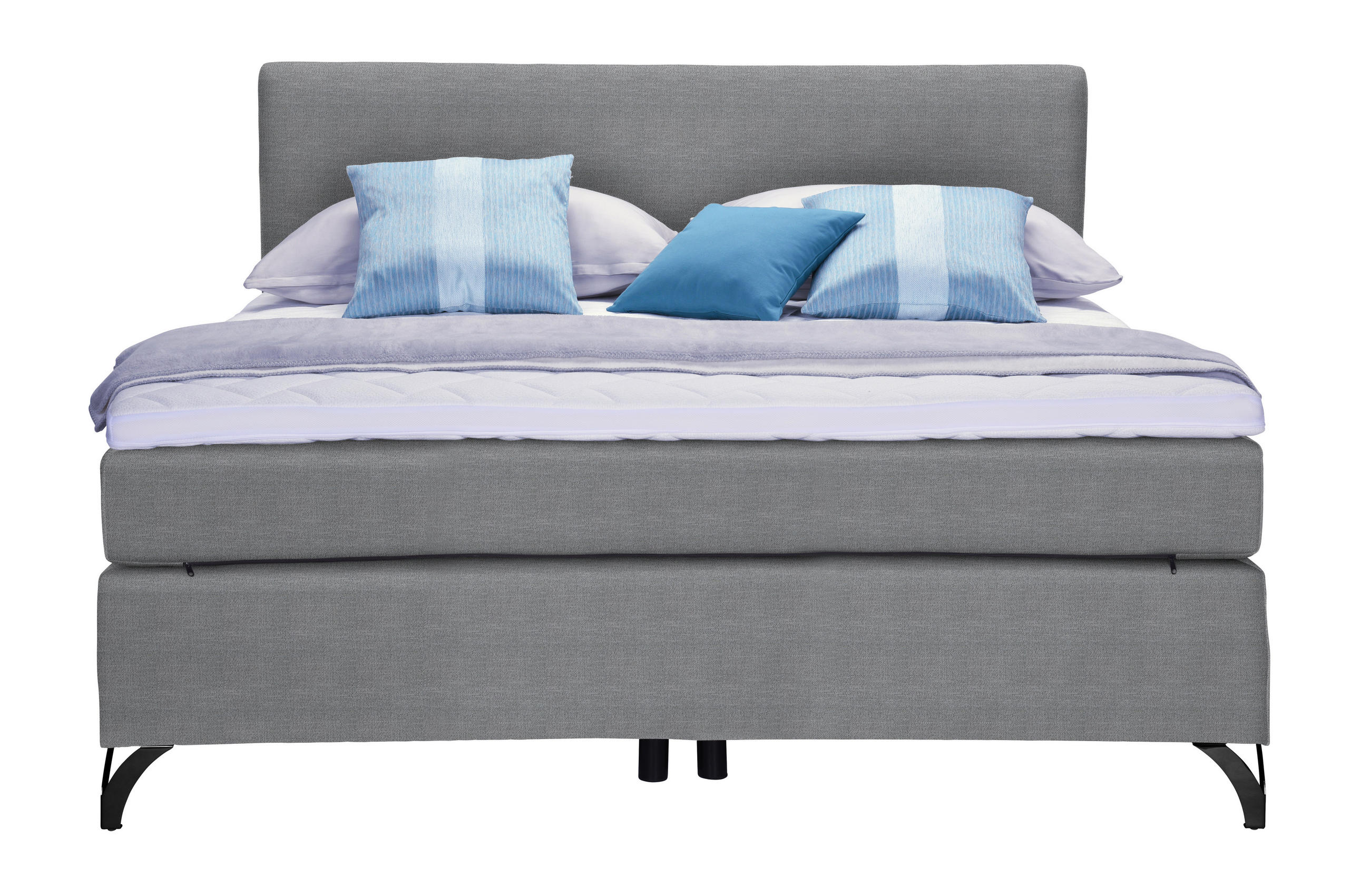 BOXSPRINGBETT 120/200 cm  in Grau  - Schwarz/Grau, Konventionell, Textil/Metall (120/200cm) - Esposa