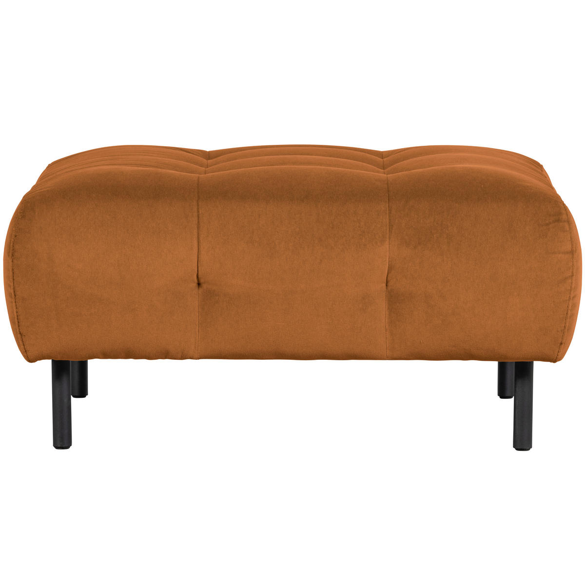 HOCKER Lloyd Samt Braun  - Schwarz/Braun, Design, Textil/Metall (90/45/90cm) - Livetastic