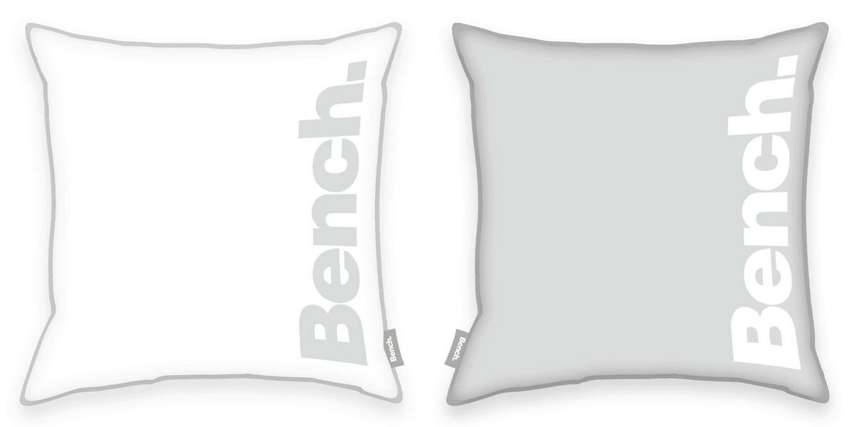 KISSENHÜLLE 50/50 cm  - Weiß/Grau, KONVENTIONELL, Textil (50/50cm) - Bench