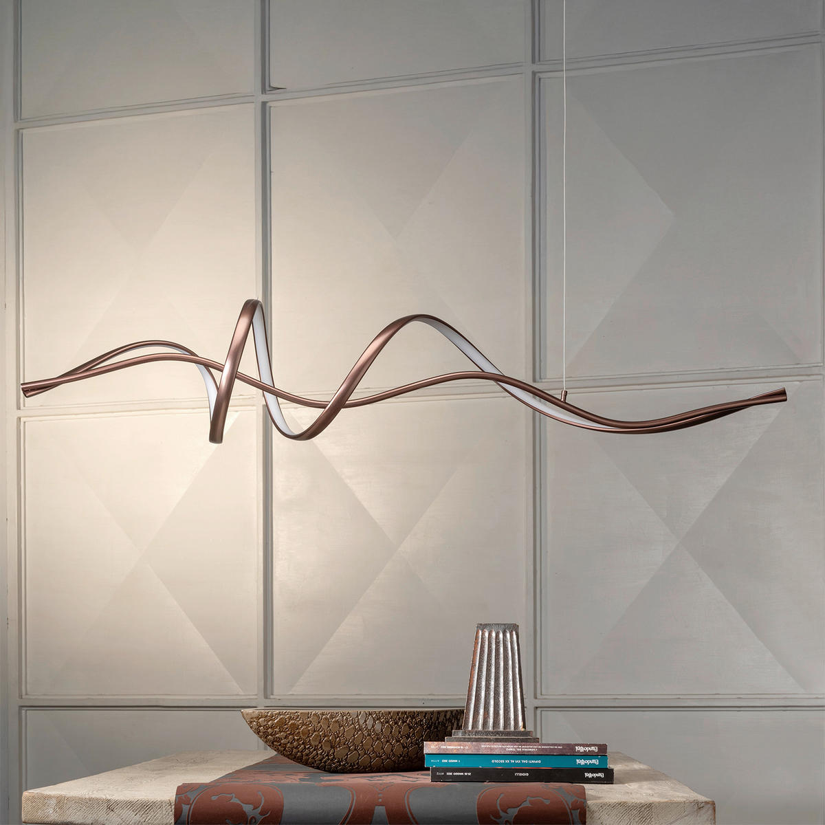 LED SVJETILJKA VISEĆA    120/22/145 cm    5105 KELLY  - smeđa, Design, metal (120/22/145cm)