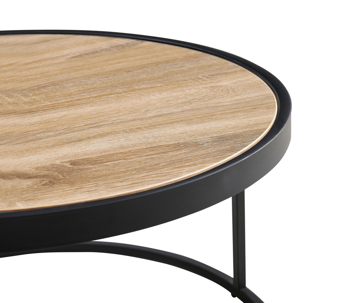 SADA KONFERENČNÍCH STOLKŮ, černá, barvy dubu, kov, sklo, kompozitní dřevo, 65-80/65-80/38-40 cm - černá/barvy dubu, Design, kov/kompozitní dřevo (65-80/65-80/38-40cm) - MID.YOU
