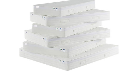 TASCHENFEDERKERNMATRATZE 120/200 cm Höhe ca. 23 cm  - Weiß, KONVENTIONELL, Textil (120/200cm) - Sleeptex