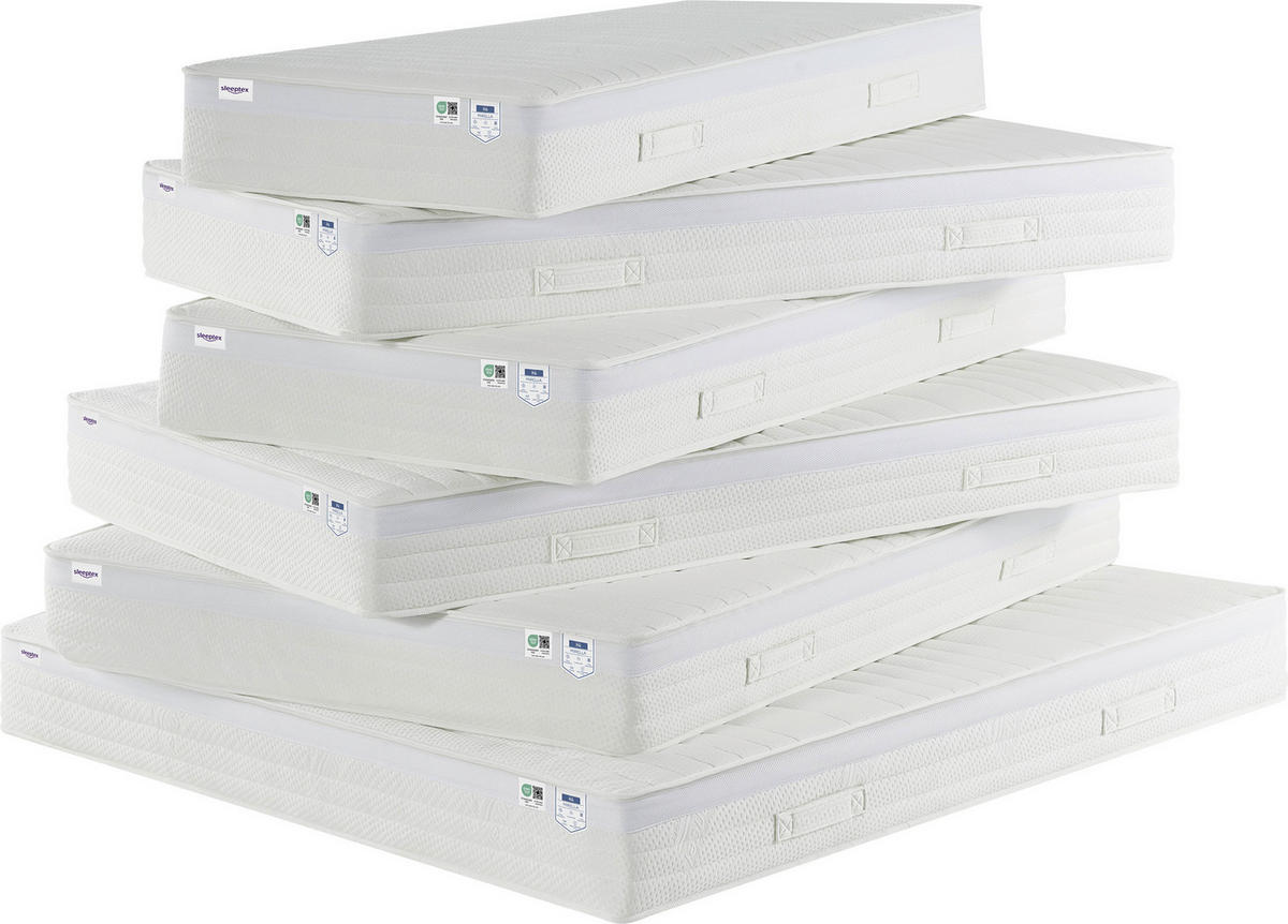 TASCHENFEDERKERNMATRATZE 80/200 cm H4 = sehr fest  - Weiss, Konventionell, Textil (80/200cm) - Sleeptex