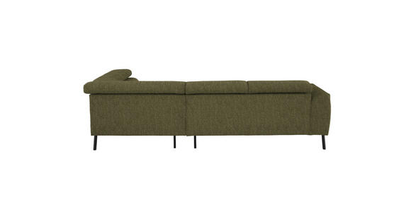 ECKSOFA in Webstoff Olivgrün 280/205 cm - Schwarz/Olivgrün, Design, Textil/Metall (280/205cm) - Xora