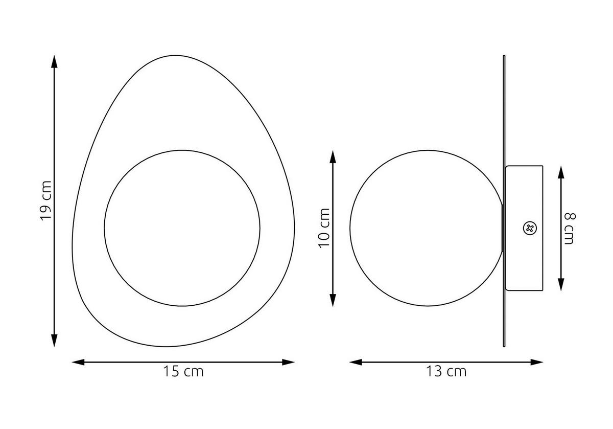 WANDLEUCHTE  15/13/19 cm    - Schwarz, KONVENTIONELL, Glas/Metall (15/13/19cm)